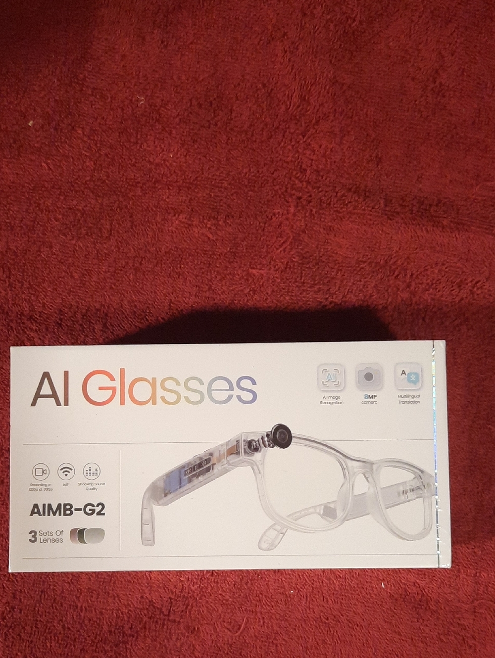 AIMB-G2 Clear Smart AI Language Translator Wearable Glasses